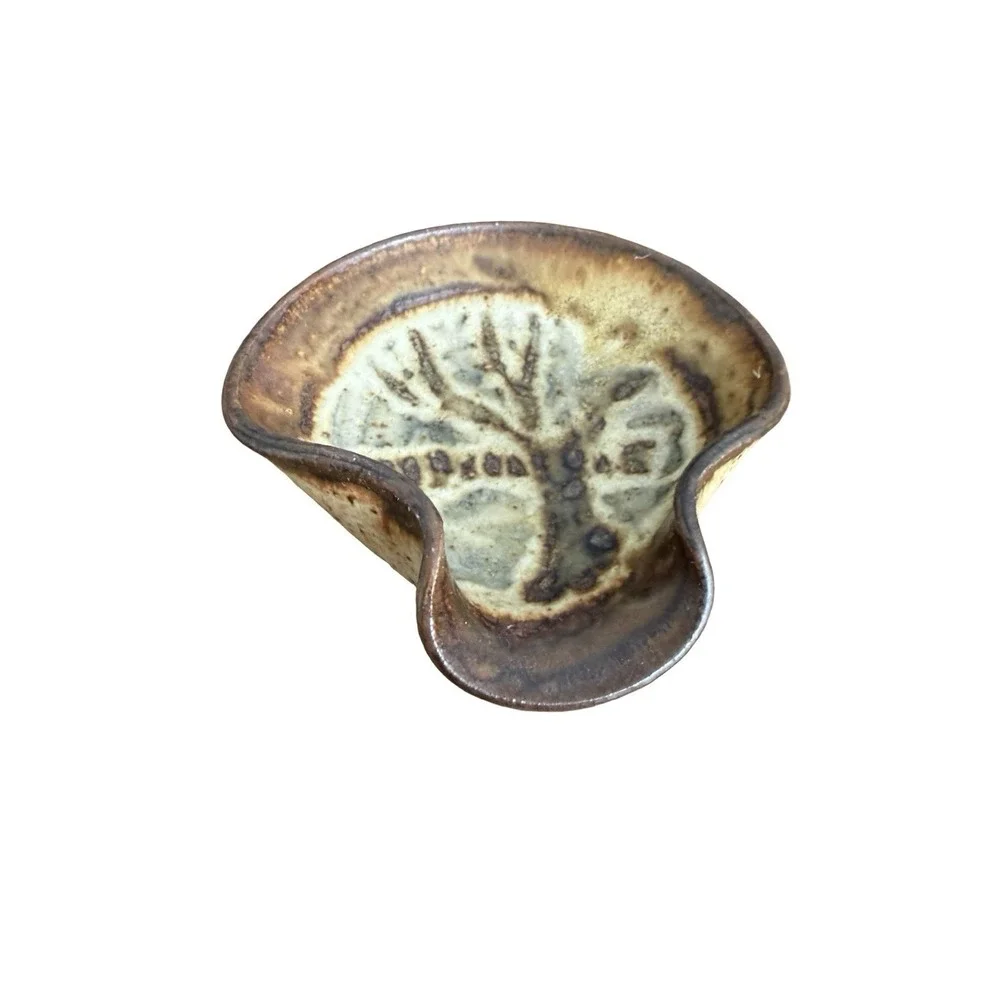 Studio Art Pottery Hand Thrown Ceramic Spoon Rest 3.5